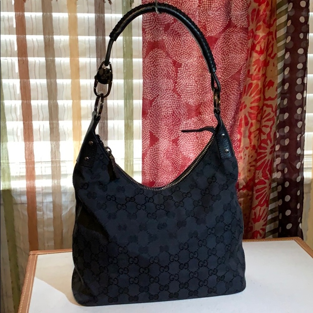 Gucci bag GG canvas X leather